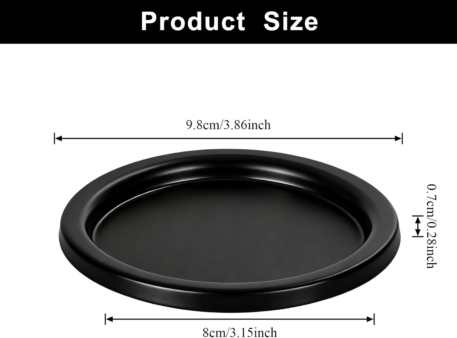 Matte Black Candle Holders Set of 2, Iron Pillar Candle Tray for 3 Inch Candles, Wax Catching Metal Candle Plate for Wick & LED Candles, Decorative Candle Stand for Table Centerpiece