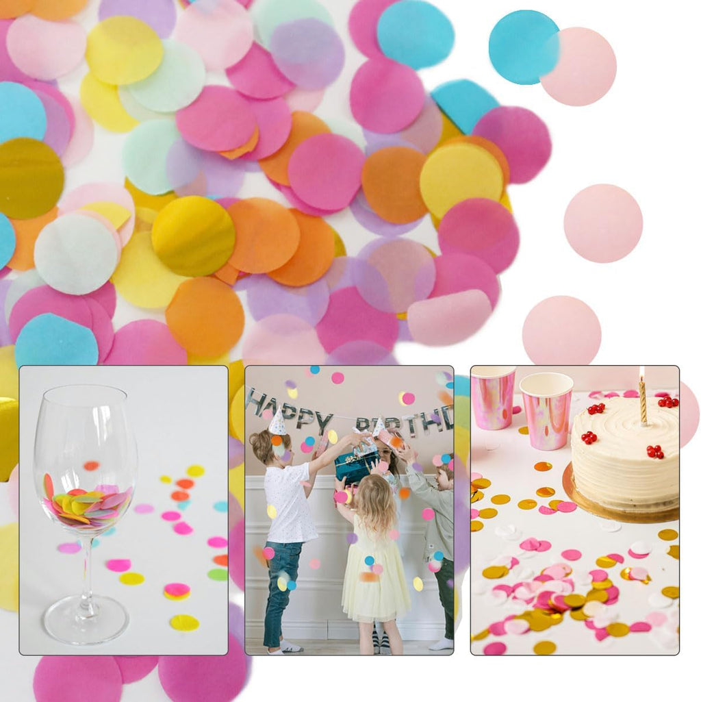 10000 Pieces 1 Inch Round Tissue Paper Confetti, 3.5 oz Multicolor Round Tissue Confetti, for Weddings, Anniversaries, Arts Craft DIY Scrapbooking