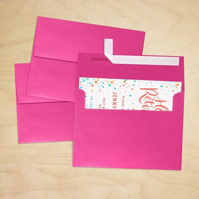 LUXPaper A7 Invitation Envelopes | Peel & Press | 5 1/4" x 7 1/4" | Azalea Metallic | 80lb. Text | 250 Qty