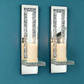 Pibeyer Mirrored Candle Sconces with Acrylic Diamond, Crushed Diamond Wall Candle Holders, Home Decor