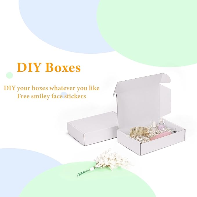 MEBRUDY 9x6x2 Inches Shipping Boxes Pack of 50, Small Corrugated Cardboard Box for Mailing Mailer Packing, White