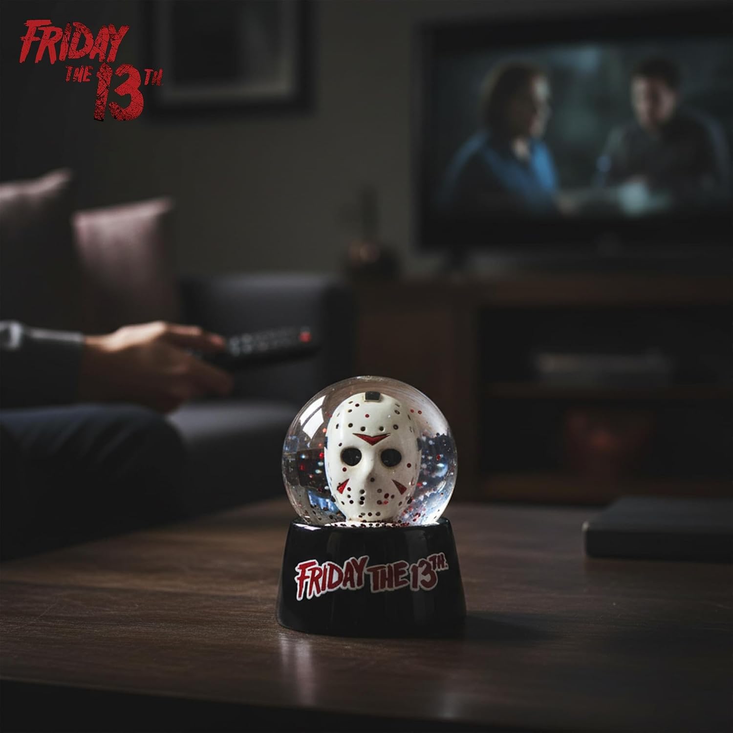Friday the 13th Jason's Mask 3-Inch Mini Snow Globe with Swirling Glitter Display Piece | Horror Movie Collectible Keepsake