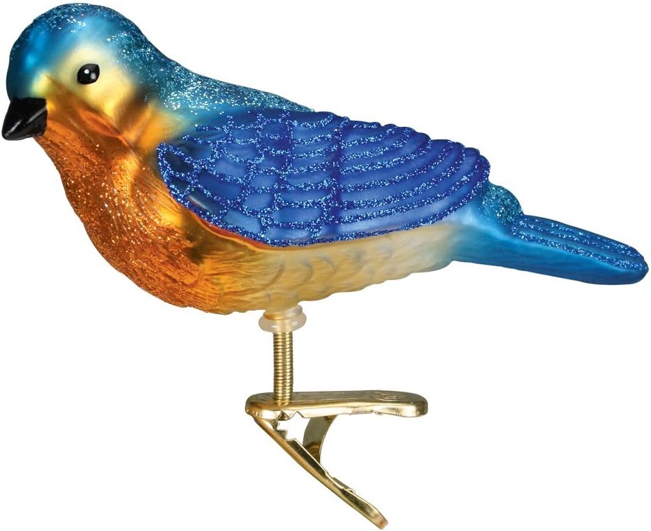 Old World Christmas Bird Watcher Collection Glass Blown Ornaments for Christmas Tree Bluebird, 18043