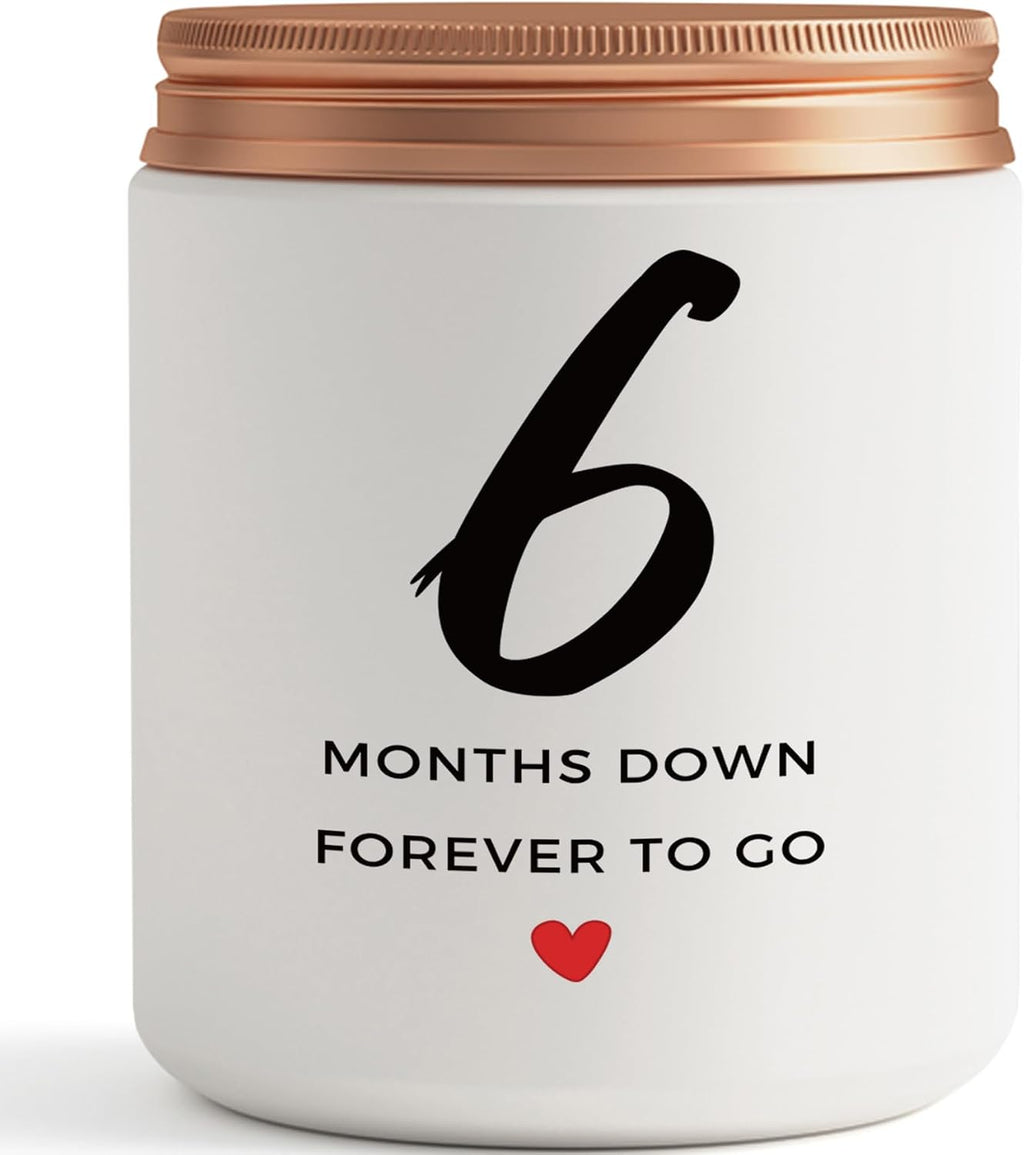 6 Months Anniversary Candle Gifts, Best 6 Months Wedding Anniversary Couple Her Him Girlfriend Boyfriend Women Gifts
