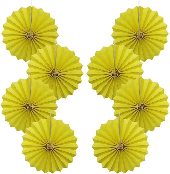 Yellow Party Decorations,Paper Decorations for Party,Lemon Decorations Party Paper Fans Bulk 12in,Anniversary Decorations for Part 30 Color DIY Set （Lemon Yellow）