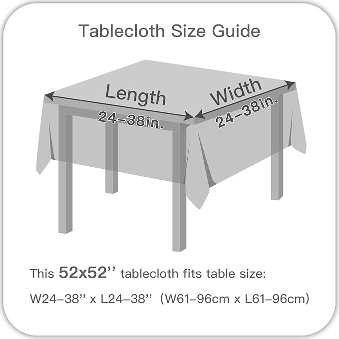 maxmill Square Tablecloth Linen Texture Stain Resistant Waterproof Wrinkle Resistant Washable Soft Table Cloth, Decorative Fabric Table Cover for Dining Room Dinner Party, 52 x 52 Inch, Sage Green