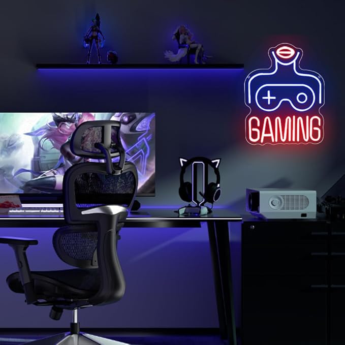 Gaming LED Lights for Wall Decor,Video Game Room Neon Sign Gift for Teens Boys Men Gamer,Lady Body Light Up Sign for Man Cave Home Bar Bedroom Pub Club Birthday Party USB Powered（14.2"*10.2"）
