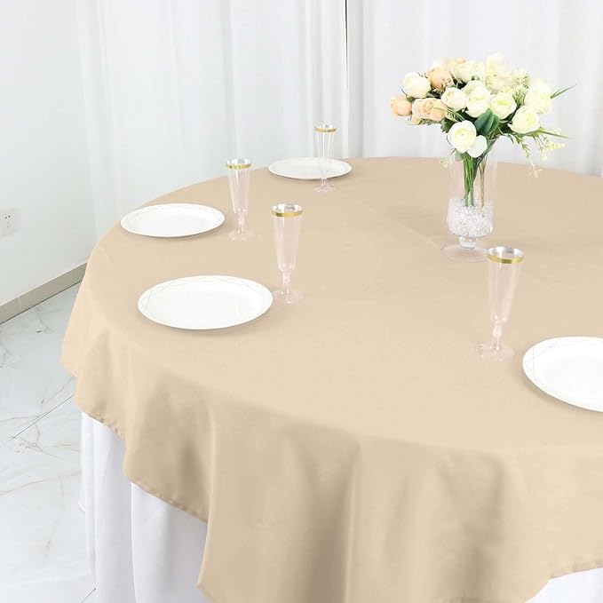 Efavormart 70" Square Linens Nude Wholesale Linens Polyester Square Linen Tablecloth for Wedding Banquet Party Restaurant