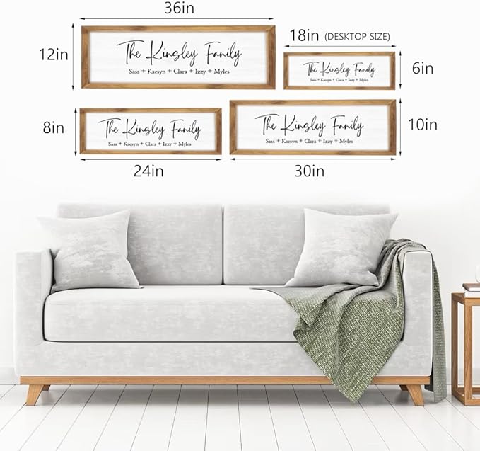 Last Name Signs for Home, Personalized Wall Decor, Framed Family Name Signs for Home Decor, Custom Wood Sign, Established Farmhouse sign, Housewarming Gift