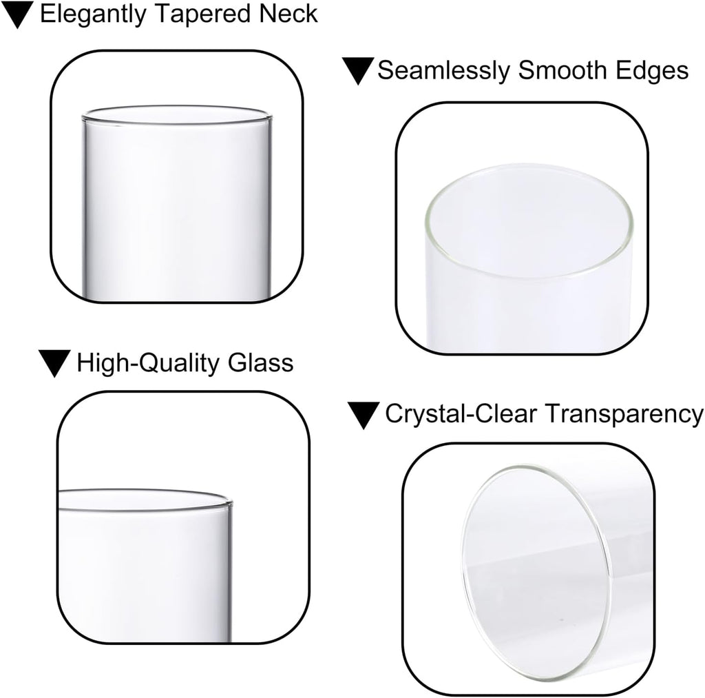 PHOSPHOR Hurricane Candle HoldersFor Pillar Candle Clear Glass Cylinder Centerpieces Vases Table Decoration Centerpiece Floral Room Decor Clear Seeded Bubbles Living Dining Kitchen 3 Pieces