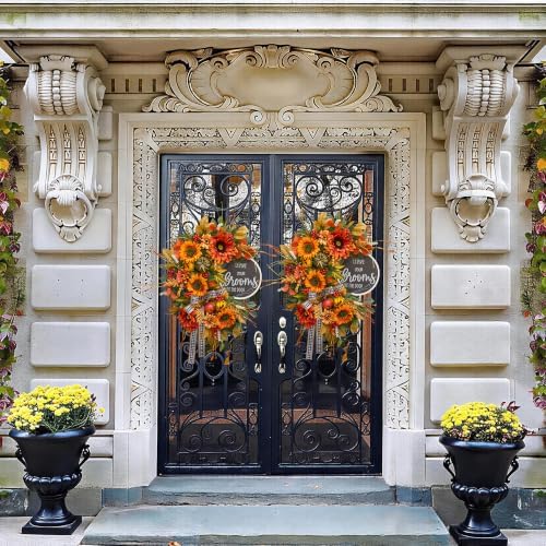 fall wreaths for front door 24 inch outside, view 9