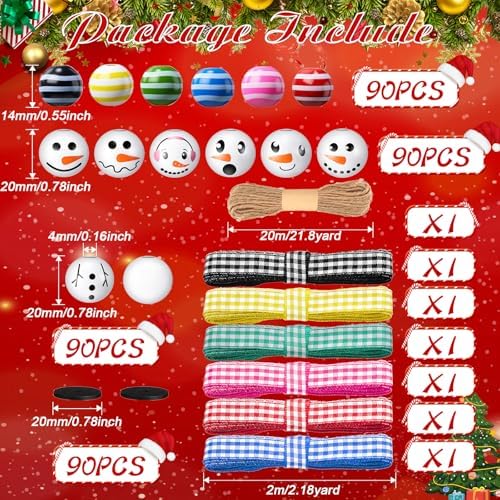 vicenpal 450 pcs christmas wooden beads, striped, vibrant shown in use
