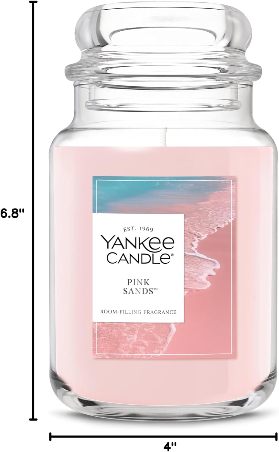 Yankee Candle Pink Sands Scented Candle, 22oz Large Jar with up to 150 Hour Burn Time, Giftable, Birthdays