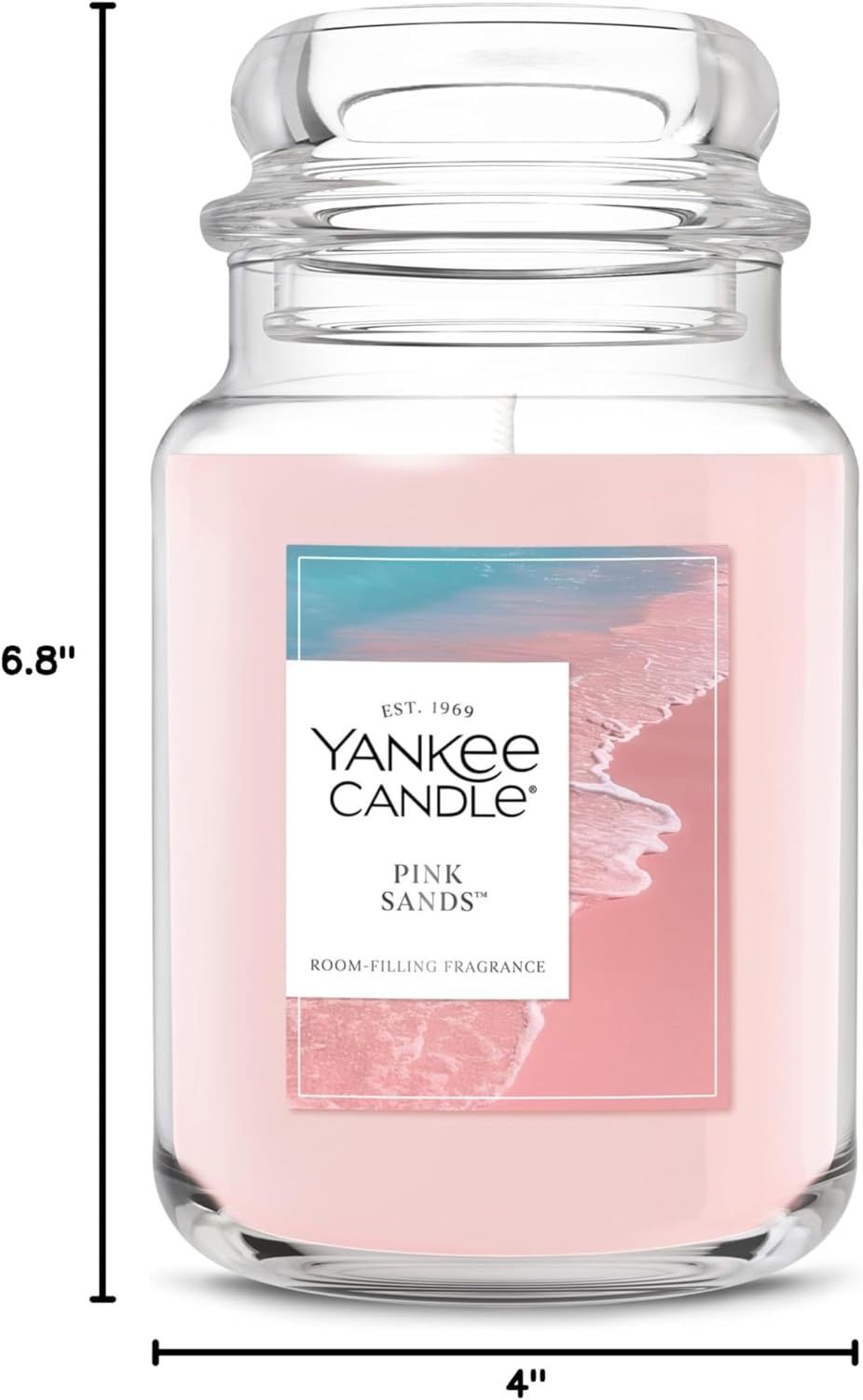 Yankee Candle Pink Sands Scented Candle, 22oz Large Jar with up to 150 Hour Burn Time, Giftable, Birthdays