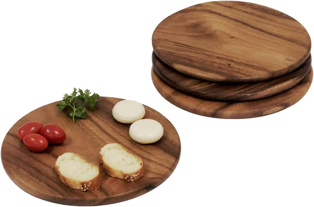 woodard & charles acacia wood 9" round plates, main product view