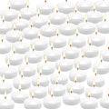 50 Pack of 2-Inch White Floating Candles - Ideal for Weddings, Home Décor, Spa Baths, and Romantic Settings.