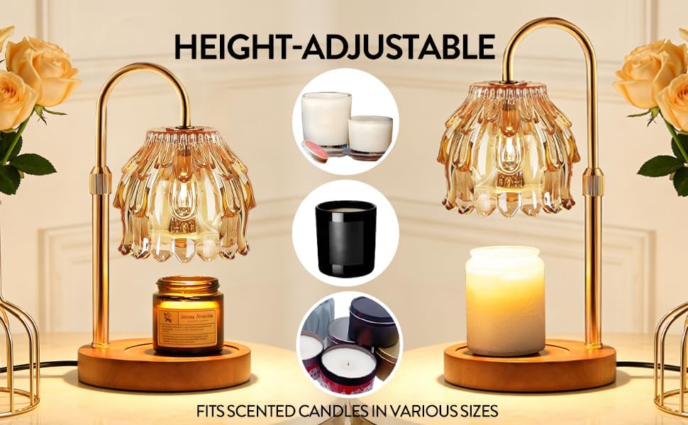 Candle Warmer Lamp with Timer Dimmable, Mother's Day/Birthday Gifts for Women Mom Her, House Warming Gifts New Home, Wax Melt Warmer Modern Farmhouse Decor for Yankee Candle in Bedroom Living Room