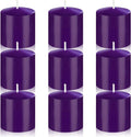 9 Packs Purple Votive Candles, Unscented Small 1.5 Inch by 1.25 Inch Dripless Colored Wax Votive for Home Holiday Party Table Decor - 8 Hour Burn Time