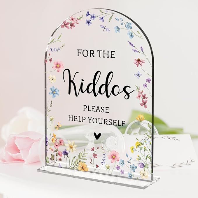 Wedding Sign，For The Kiddos Wedding Sign, Weddings Supplies 5x7 Inch, Kids Wedding Activities Acrylic Plaque, Please Help Yourself Sign, Wedding Signs for Ceremony And Reception decorative-signs184