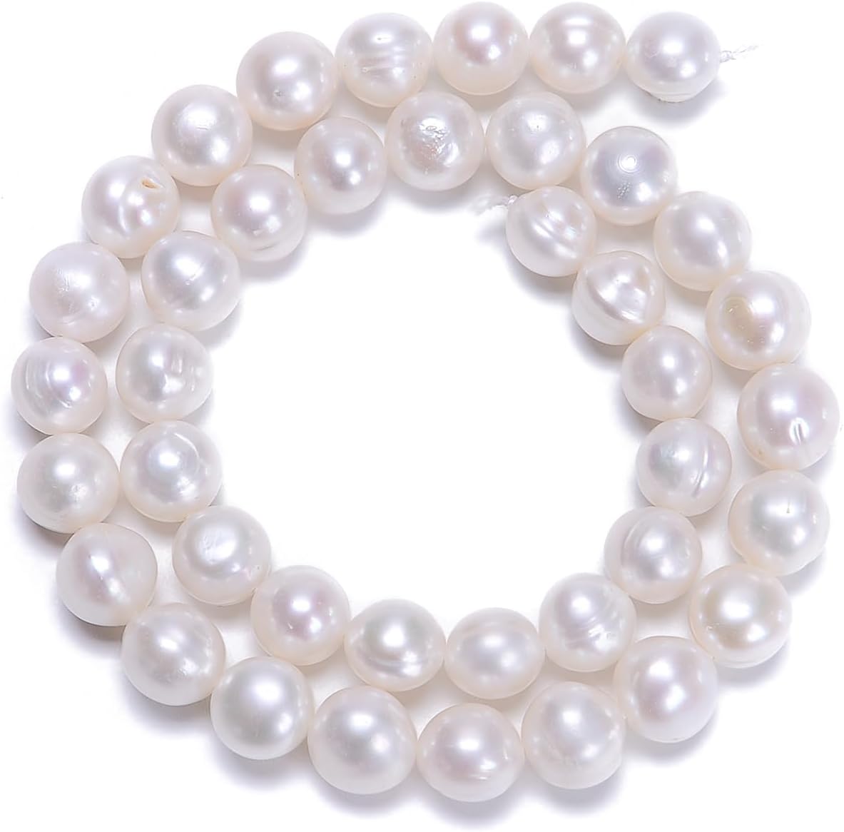 ad beads natural freshwater white pearl round beads, main product view