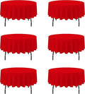 BRILLMAX 6 Pack Red Round Tablecloths 90 Inch - Circle Bulk Linen Polyester Fabric Washable Table Cloth Cover for Wedding Reception Banquet Birthday Party Buffet Restaurant