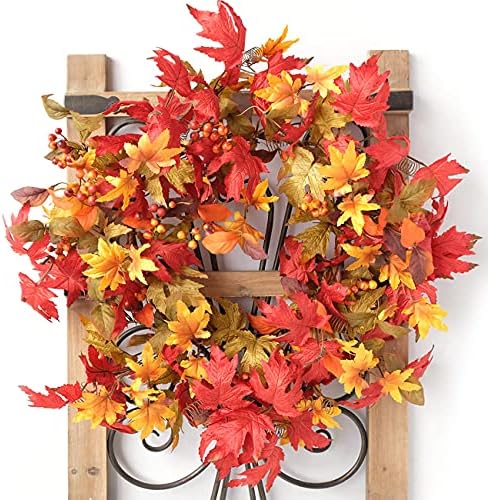 idyllic 20 inch fall wreath for front door, package contents