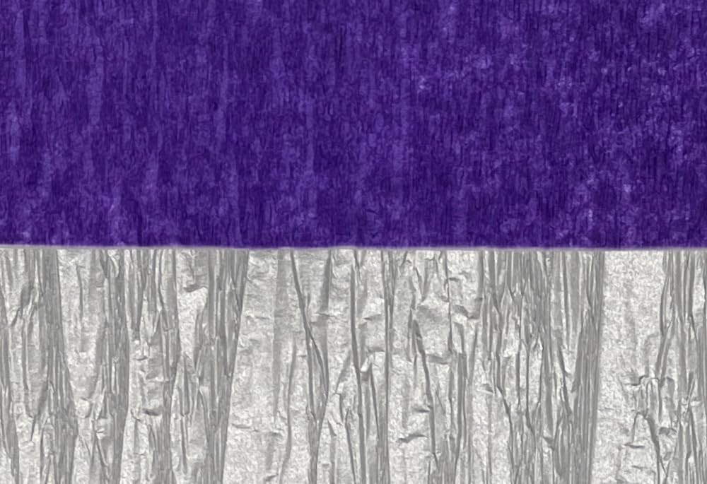 Purple and Silver Metallic Crepe Paper Color Streamers, 4 Rolls Total, Made in USA