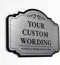 Custom Decorative Outdoor Metal Sign - Personalized Aluminum Driveway Sign, Waterproof, Made in USA - Design 2 Metallic Silver 36x24 In