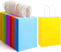 XPCARE 32Pcs Paper Gift Bags, 5.25x3.25x8.25'' Kraft Paper Party Favor Bags Bulk Rainbow Goodie Bags Small Gift Bags with Handles for Kids Birthday Baby Shower Crafts Wedding Party Supplies (6 Colors)