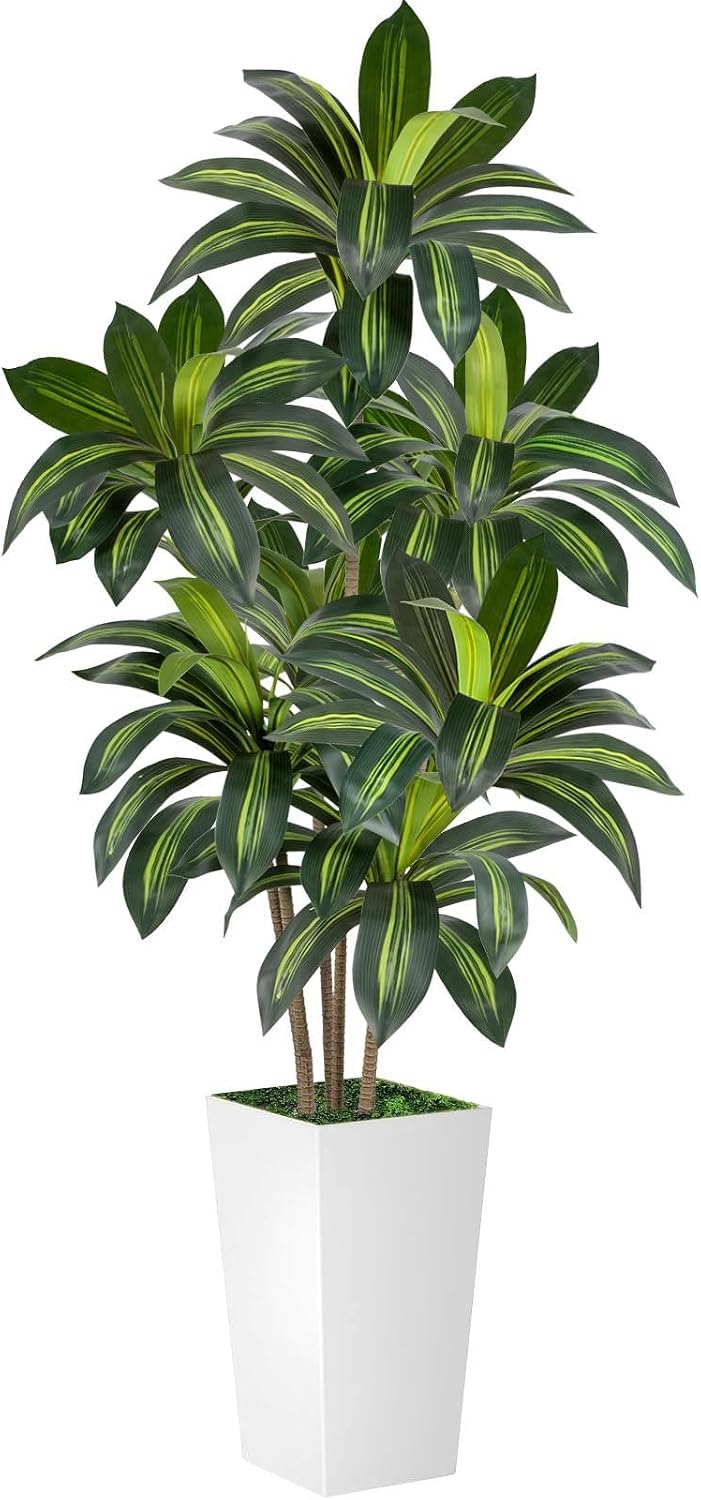 Artificial Dracaena Tree 5FT Tall, Faux Dracaena Tree Indoor, Fake Yucca Plan...