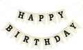 Anwyll Happy Birthday Banner - NO DIY Happy Birthday Decorations | Burlap Happy Birthday Sign Birthday Party Decorations for Women Men Girls Boys Celebration Party Backdrop Yard (Black)