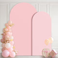 Ledido Wedding Arch Backdrop Cover 6FT 7.2FT Arch Covers 2Set Fitted Stretchy Spandex Round Top Stand Backdrop Cover for Wedding Banquet Ceremony Birthday Party Baby Shower Event Decoration,Pink