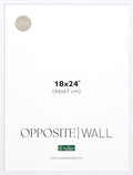Opposite Wall - 18x24 in - White Solid Wood Picture Frame - Lightweight, Versatile & Shatterproof - Wall Hanging Poster or Photo Frame - Wall Decor for Office, Gallery & Home