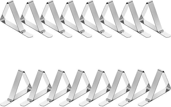 TriPole Tablecloth Clips 16Pack Stainless Steel Table Cover Clamps Skirt Clips for Home Kitchen Restaurant Picnic Tables
