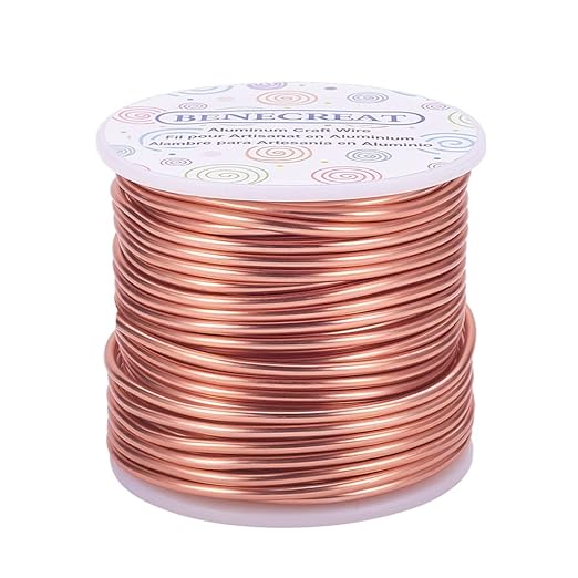 BENECREAT 10 Gauge Jewelry Craft Aluminum Wire 80 Feet Bendable Metal Sculpting Wire for Craft Floral Model Skeleton Making, Garden (Copper Tone)