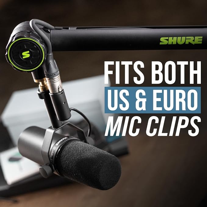 Shure by Gator Deluxe Articulating Desktop Podcasting Mic Boom Arm with Cable Management Channel; (SH-BROADCAST1)