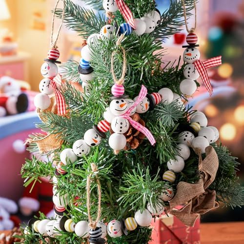 vicenpal 450 pcs christmas wooden beads, striped, vibrant, close-up detail