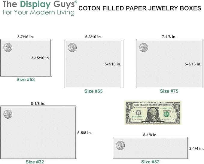 TheDisplayGuys - 25-Pack #53 Kraft Paper Cardboard Gift Boxes/Jewelry Cases w. Cotton Padding & Lid - Matte Black - (5.4" x 3.9" x 1.0")