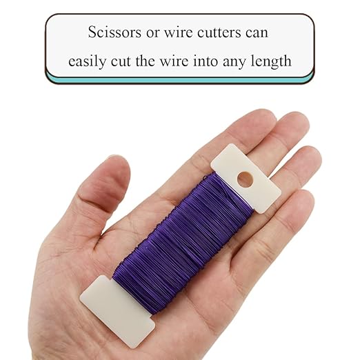 HAHIYO 26Gauge Purple Metal Floral Wire - 3 Rolls, 115 Yards (345 Feet) - Flexible Paddle Wire for Craft, Christmas Wreath, Flower Arrangement, Bouquet Wrapping, Wedding, DIY