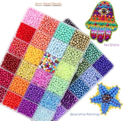 eutenghao 81600pcs glass seed beads craft beads 6/0,8/0,12/0, front angle view