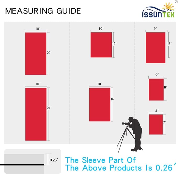 ISSUNTEX 5X7 ft Background Muslin Backdrop, Photo Studio, Collapsible High Density Screen for Video Photography and Television-Red