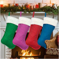 4Pack Christmas Stockings 20 Inch Large Family Christmas Stocking Decor Christmas Tree Fireplace Traditional Xmas Stocking with Super Soft Plush Cuff Décor Merry Ornaments