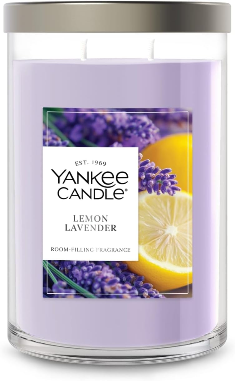 Yankee Candle, Lemon Lavender Scented Candle, 20oz Classic 2-Wick Tumbler with up to 80 Hour Burn Time