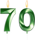2.76" Big Green 70 Candle 60th Golf Birthday Decorations for Men Women, 70th Birthday Candles for Golf Themed MastersParty Decorations, 70 Soccer Candle Cake Topper for 70 Year Old Golf Party Decor