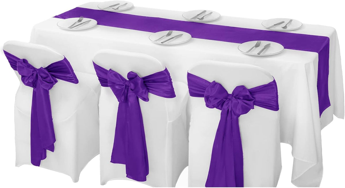 24Pack Table Runner 12 x 108 Inches Satin Silk Table Runner for Wedding, Birt...