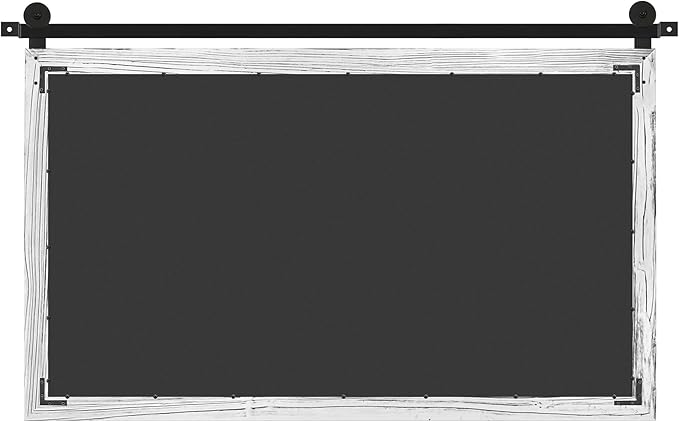 COGOOD Farmhouse Bathroom Mirror - 49 x 30 Rustic Wood Framed Wall Barn Door Mirror for Entryway, Living Room, Entryway Wall Decor (White)