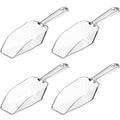 Hestya 4 Pcs Christmas Multi Purpose Clear Plastic Scoops for Candy Buffet Acrylic Kitchen Ice Food Popcorn Scoops for Protein Powders, Ice Cream, Coffee, Tea Jar (6.69 Inch)