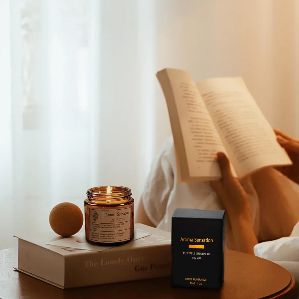 Organic Coconut Vanilla Candles - Non Toxic Soy Candles for Home, Stress Relief & Meditation (7oz)