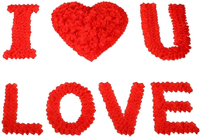CODE FLORIST 2200 PCS Red Silk Rose Petals Wedding Flower Decoration