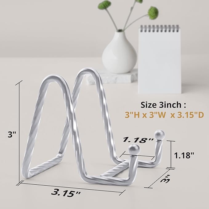Picture Stands for Display 3 Pack 3 Inch Plate Stands for Display - Silver Metal Decorative Plate Stand, Plate Holder Display Stand, Picture Frame Stand, Plate Display Stands for Picture Stand